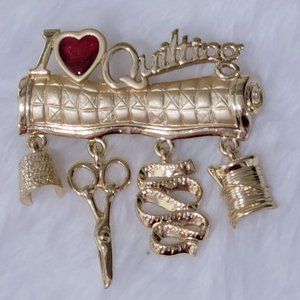Danecraft "I love quilting" brooch